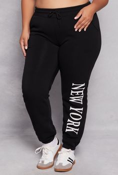 Sweatpants, Tapered Leg, High Waisted, Graphic Print, Fleece, Item Number 3951056720017 Graphic Sweatpants, City Graphic, Sweatpants Black, Item Number, Tapered Legs, Graphic Prints, Plus Size Outfits, Sweatpants, High Waisted