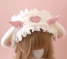 This price is for a hairband only, others are not included.  Length : 32cm  Width : 14cm  Ears Length : 16cm Blue Angels, Bunny Plush, Angel Wings, Bunny Ear, Pink Blue, Pink White, Angel, Pink, Blue