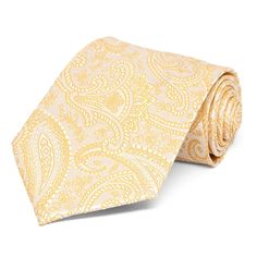 Soft Yellow Clara Paisley Necktie.  #wedding #weddingaccessories #groomsmen #yellow #tie Elegant Suit And Tie Accessories For Groom In Summer, Elegant Spring Ties For Groom, Elegant Summer Suit And Tie Accessories For Groom, Elegant Spring Wedding Ties, Classic Summer Tie For Groom, Classic Summer Wedding Suit And Tie Accessories, Gold Dapper Ties For Weddings, Yellow Summer Ties, Yellow Summer Business Ties