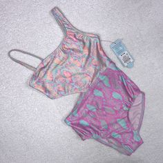 Nwt Pfsf Snake Print Side Split One Piece Swimsuit Bathing Suit Aqua, Peach And Purply Pink Medium 7/8 Pink Stretch Beachwear Set, Playful Pink Sets For Swimming, Playful Pink Pool Sets, Mermaid Bathing Suit, Unicorn Swimsuit, Toddler Swimsuits, Long Sleeve Swim, Rashguard Swimsuit, Long Sleeve Swimsuit