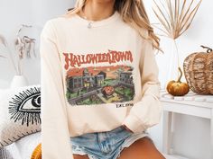 Halloween Town Est 1998 Vintage Woman Shirt Fall Season  Pumpkin Shirt HalloweenTown Long Sleeve Comfort Colors  ★ Comfort Colors® Long Sleeve 6014 Welcome to Hirondelle Top! 🧸 ✅ How to Order: 📸 Review Listing Photos: Check out all images for detailed views. 🎨 Select Your Style: Choose the perfect shirt style, size, and color using our Size & Color Chart. 🛒 Add to Cart: Ready to buy? Click "Add to Cart." Want more? Go back and add additional products before clicking "Proceed to Checkout." 📝 Retro Long Sleeve Halloween Tops, Woman Shirt, Vintage Woman, Pumpkin Season, Pumpkin Shirt, Retro Women, Womens Long Sleeve Shirts, Halloween Town, Perfect Shirt