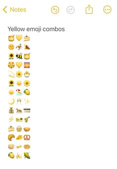 the yellow emoji combos are arranged in rows