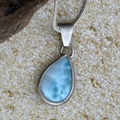 Blue Larimar Spiritual Meaning Soothing Tranquility and Calmness Caribbean Ocean, Orange Stone, Larimar Pendant, Book Jewelry, The Dominican Republic, Clear Stone, Purple Stones, Luxury Gift Box, Stirling