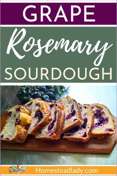 grape rosemary sourdough bread sliced Rosemary Sourdough Bread Recipe, Picnic Loaf, Rosemary Sourdough Bread, Leftover Cranberry Sauce Recipe, Rosemary Sourdough, Melting Butter, Beginning Of Fall, Rosemary Bread, Leftover Cranberry Sauce