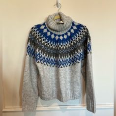 Perfect Condition, Super Cozy Fair Isle Style Sweater From Hm. Nwt In Size M. Cozy Gray Sweater With Fair Isle Pattern, Gray Nordic Sweater For Fall, Gray Fair Isle Pattern Sweater For Cold Weather, Gray Fair Isle Sweater For Cold Weather, Style Sweater, Fair Isle Sweater, Fair Isle, Blue Gray, Sweater Sizes