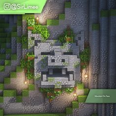 Minecraft Fountain Ideas Medieval, Minecraft Abandoned Mineshaft, Minecraft Abandoned Village, Side Of Mountain Minecraft Build, Minecraft Face Statue, Nether Build Ideas, Minecraft Building Ideas Nether Portal, Minecraft Ancient Ruins, Nether Builds Minecraft