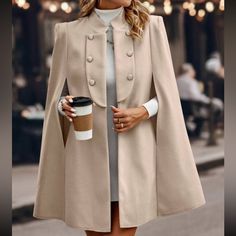 Super Cute And Stylish Ships In 5-10 Business Days Mantel Cape, Preppy Prom, Coachella Dress, Cape Jacket, Women Overcoat, Swim Dress, Ball Dresses