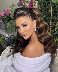 Pageant Hair And Makeup, Eyebrows Shaping, Wedding Hair Trends, Eyebrow Shapes, Pageant Hair, High Ponytail Hairstyles, Glamorous Hair, Long Hair Wedding Styles