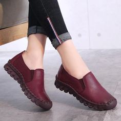 Women's Casual Shoes 2020 New Women's Handmade Shoes Genuine Leather F – Touchy Style Women's Casual Shoes, Flat Loafers, Shoes Handmade, Casual Flat Shoes, Flats Shoes, Casual Flats, Elegant Accessories, Brown Shoe, Handmade Shoes