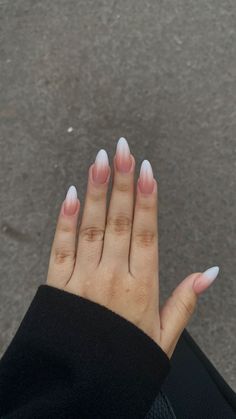 Acrylic Nails Almond Shape, Baby Boomers Nails, Fancy Nails Designs, Casual Nails, French Acrylic Nails, Almond Acrylic Nails, Baby Boomer, Clean Nails, Fancy Nails