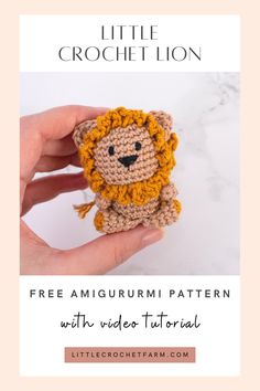 the little crochet lion amigurmi pattern with video instructions