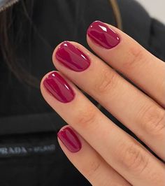 Check more at https://outfitfashionideas.com/2024/10/25/1859/ Short Gel Autumn Nails, Autumn Biab Nail Art, Painted Gel Nails Short, Autumnal Red Nails, Fall One Color Nails, Short Red Shellac Nails, Gel Nails For Autumn, Auburn Nails Color, Red Colored Nails