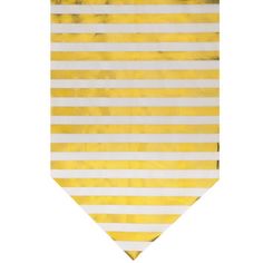 a yellow and white striped tie on a white background