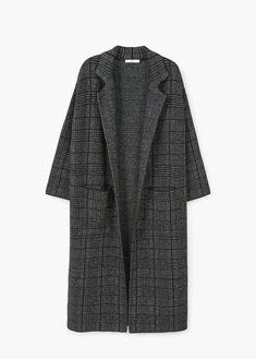 Long Cotton Coat, Checkered Coat, Checked Coat, Lapel Coat, Long Sleeve Coat, Long Sleeves Coats, Cotton Coat, Outerwear Coats