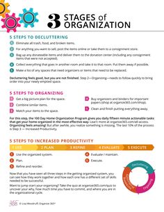 the three stages of organization info sheet