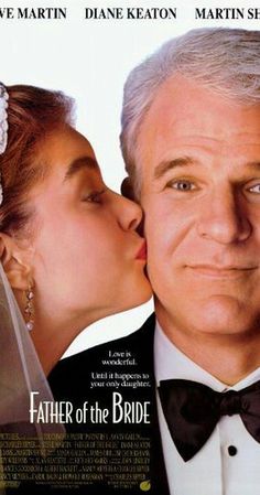 a movie poster for father of the bride with an older man and woman kissing each other