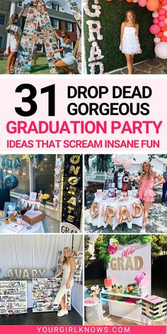 Ready to throw the ultimate graduation party? Look no further! We've rounded up the cutest and most creative graduation party ideas to transform your celebration into a smashing hit! From jaw-dropping decorations to exciting themes, this pin is your go-to source for all things graduation party. Graduation Outfit Ideas University, Graduation Dresses Long