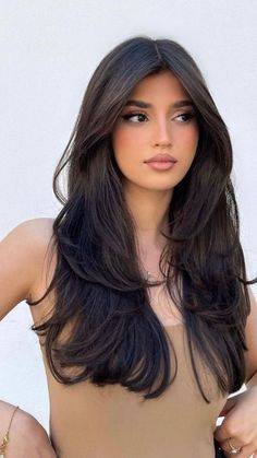 Brown Hair Inspo, Long Dark Hair, Haircuts For Medium Hair, Haircuts Straight Hair, Long Layered Hair