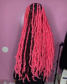 Pink Soft Locs, Hairstyles Dyed Hair, Hairstyles Dyed, Locs Ideas, Hot Pink Butterfly, Hair Stripes, 2023 Hairstyles