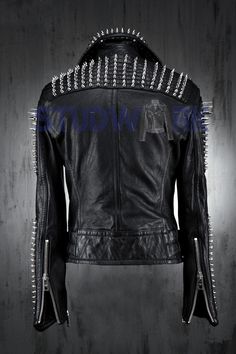 Studded Button Jacket, Silver Spike Shoulders Jacket, Spiked Collar Leather Jacket Men, Steam Punk Spike Stud Work Spectators Studded Jacket Any custom changes you want is possible please send message for further details Studded Jacket made with 100 % Genuine Top Quality Cowhide Leather Silver Studded High Quality Studs. Each securely added by hand Cropped, Vintage - Inspired / Moto / Biker Fit 0.9 to 1.0 MM Cowhide Leather used Soft Black Real Leather All sizes Available Make sure to Look at th Alternative Leather Jacket With Studs For Streetwear, Alternative Studded Leather Jacket For Streetwear, Alternative Spiked Leather Jacket For Biker Events, Alternative Style Leather Jacket With Rivets For Winter, Winter Leather Jacket With Rivets In Alternative Style, Alternative Leather Jacket With Spikes For Biker Events, Winter Alternative Leather Jacket With Rivets, Winter Alternative Style Leather Jacket With Rivets, Punk Outerwear With Studs For Alternative Fashion