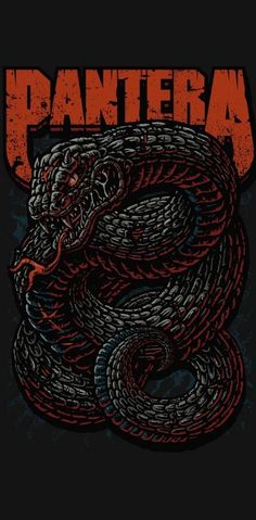 a black and red snake with the words pantera on it