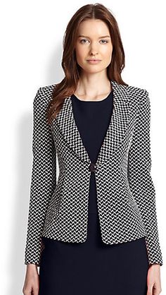 Armani Collezioni Oval Jacquard Jersey Jacket Jersey Jacket, Smart Outfit, Armani Collezioni, Blazer Fashion, Business Attire, Work Attire, African Fashion, Work Outfit, A Woman