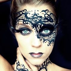 Mask Makeup Look, I Go Back To Black, Masquerade Makeup, Adult Face Painting, Movie Makeup, Halloween Fest, Make Up Inspiration, Mask Makeup