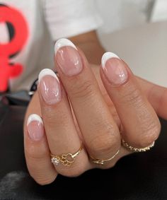 Smink Inspiration, French Tip Acrylic Nails, Makijaż Smokey Eye, Oval Nails, French Tip Nails