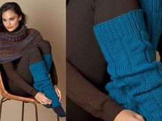 Garder les jambes au chaud, c'est facile il suffit de tricoter ces belles jambières en côtes fantaisie. A découvrir les explications de la cape courte... Diy Tricot, Diy Textiles, Boot Cuffs, Diy Crochet, Leg Warmers, Knitting Projects, Ponchos, Knitted Scarf, Porter