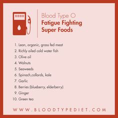 Chronic Fatigue Diet, Fatigue Remedies, Blood Types