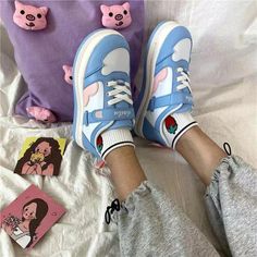 size chart Sneakers Cartoon, Heart Kawaii, Kawaii Casual, Candy Girls, Patchwork Heart, Soft Candy, Heart Shoes, Platform High Heel Shoes, Girl Rainbow