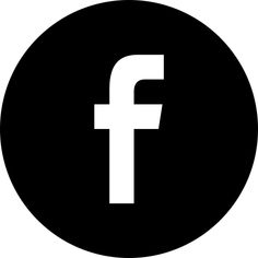 a black and white image of the facebook logo in a circle with an arrow pointing to it