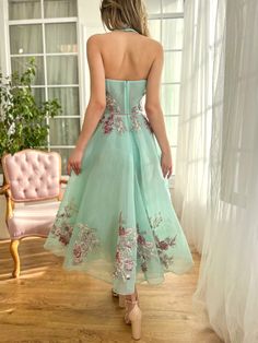 Aqua Mist Midi Dress Floral Applique Lace A-line Dress, Floral Embroidered Ball Gown For Banquets, Floral Embroidered Ball Gown For Banquet, Floral Embroidery Ball Gown For Banquet, Sheer Bodice A-line Organza Dress, Fitted Bodice Dress With Floral Applique For Banquet, Floral Applique Ball Gown Dresses, Floral Applique Ball Gown For Banquets, Floral Applique Ball Gown For Banquet