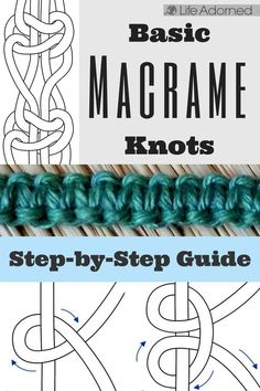 the basic macrame knot is shown with instructions to make it easier for beginners