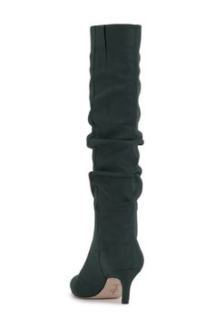 "Find JESSICA SIMPSON Naevy Pointed Toe Knee High Boot on Editorialist. Put your best foot forward effortlessly with this slouchy knee-high boot crafted from faux suede and fronted by a pointy toe. 2 1/4\" heel 17\" shaft; 14 1/2\" calf circumference Pull-on style Textile upper/synthetic lining/rubber sole Imported" Jessica Simpson, Knee High Boots, Faux Suede, Knee High, Rubber Sole, Top Brands, Luxury Fashion, Boots, Heels