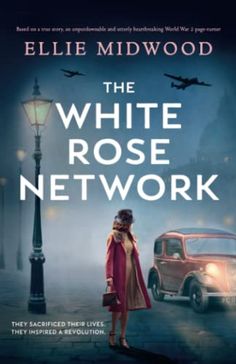 the white rose network book cover with an old car and woman standing in front of it