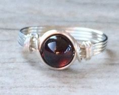 Gemstone Ring Garnet Ring Garnet Jewelry January Spiral Stackable Jewelry For Gifts, Spiral Shape Stackable Jewelry Gift, Spiral Stackable Jewelry Gift, Garnet Ring Gold, January Birthday, Birthday Gift For Women, Garnet Jewelry, January Birthstone, Gold Filled Ring