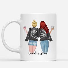 Besties are the best! Show your love for each other with our Personalized Best Friend Coffee Mugs! The perfect way to enjoy a cup or coffee or tea! Makes a great conversation piece as well! Durable ceramic material, safe and healthy for drinking. Our custom coffee mugs show their true colors with quality assurance to withstand heat in the microwave and have the ability to go through the dishwasher as many times as you like and the quality will not be altered. Custom printed coffee mug. Create a Funny Sister Gifts, Cheap Birthday Gifts, 2 Sisters, Custom Photo Mugs, My Best Friend's Birthday, Besties Forever, Sisters Forever, Sisters Funny, Best Friend Mug