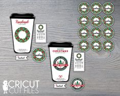 christmas coffee cup stickers, tags and decals for the starbucks holiday drink collection