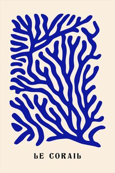 a blue coral on a white background with the words le corail written below it