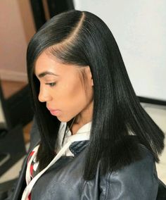 @duckiee Side Part Long Bob, Side Part Straight, Longbob Hair, Hairstyles Twist, Side Part Bob, Deep Side Part, Bob Weave, Short Straight Hair, Hair Laid