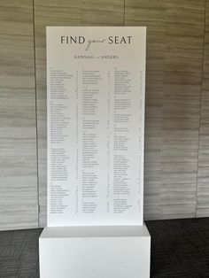 the seating chart is on display at the event