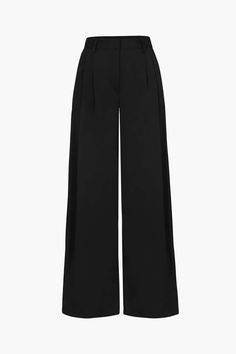 Black Pants Wide Leg Outfit, Elegant Black Trousers, Black Bottoms Outfit, Black Panta, Wide Black Pants, Black Pants Style, Loose Black Pants, Black Loose Pants, Black Pants Fashion