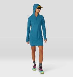 Top-tier UPF 50+ sun protection, the Crater Lake™ Dress is made to layer over your favorite swimsuit for easy days on the river or throw in your backpack on multi-day trail adventures when you need extra comfort at the end of a long hike A half-zip hood gives you extra coverage closest to the sun and allows quick venting for when the things get extra steep. Blue Swimwear With Upf 50+ For Outdoor Activities, Blue Swimwear Upf 50+ For Outdoor Activities, Sporty Long Sleeve Swimwear For Outdoor, Sporty Long Sleeve Outdoor Swimwear, Long Sleeve Swimwear With Upf 50+ For Outdoor, Long Sleeve Beachwear Swimwear For Outdoors, Long Sleeve Beachwear For Outdoor, Casual Fitted Swimwear For Outdoor Activities, Outdoor Nylon Swimwear With Uv Protection