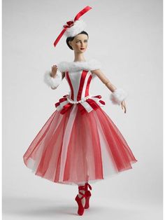 a barbie doll dressed in red and white