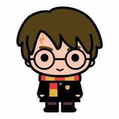 a harry potter cartoon character with glasses