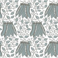 an abstract floral pattern in grey and white