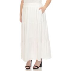 Elevate your fashion game with this flowy and effortlessly chic skirt. This maxi skirt from White Mark boasts a pleated design that adds texture, movement, and a touch of sophistication to your look. Dress it up or down as this skirt is incredibly versatile. Pair it with a tucked in blouse and heels for a sophisticated look or go for a more relaxed vibe with a tucked in tee and sandals and pair it with a jacket on chilly days. It’s perfect for various occasions and style preferences. White Maxi-length Bottoms For Day Out, White Maxi Length Bottoms For Day Out, White Maxi Bottoms For Day Out, Chic Tulle Maxi Skirt, Chic Solid Color Flowy Maxi Skirt, Chic Solid Flowy Maxi Skirt, White Pleated Wide Leg Maxi Skirt, White Voluminous Tiered Maxi Skirt, White Maxi Length Lined Bottoms