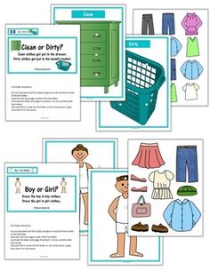 four different types of clothing and clothes for children to use in their own classroom workbook