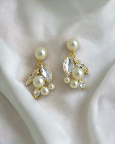 Vintage Earrings Art Deco Dangle Earrings Gold Pearl & Crystal Cluster Earrings Jeweled Bridal Earrings Rhinestone Wedding Earrings, ODETTE - Etsy Teardrop Jeweled Bridal Earrings For Wedding, Elegant Jeweled Pearl Earrings For Wedding, Formal Jeweled Dangle Bridal Earrings, Elegant Jeweled Pearl Wedding Earrings, Elegant Jeweled Crystal Earrings For Wedding, Elegant Jeweled Bridal Earrings For Anniversary, Glamorous Gold-plated Bridal Earrings, Glamorous Gold-plated Bridal Earrings For Formal Occasions, Gold-tone Crystal Party Earrings